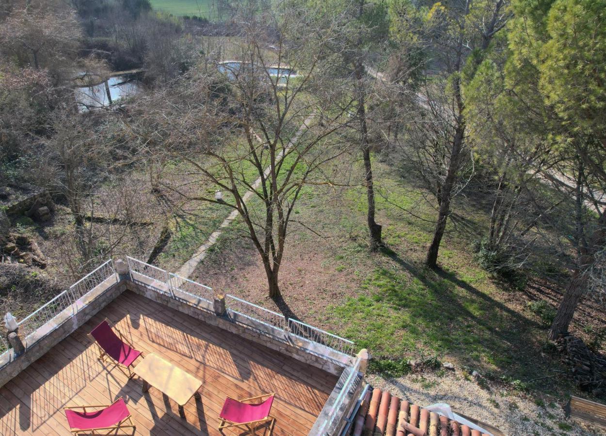 Grand Gite Les Cabanes De Fallot Pour 19 Personnes - Piscine Naturelle L'isle-Bouzon Extérieur photo