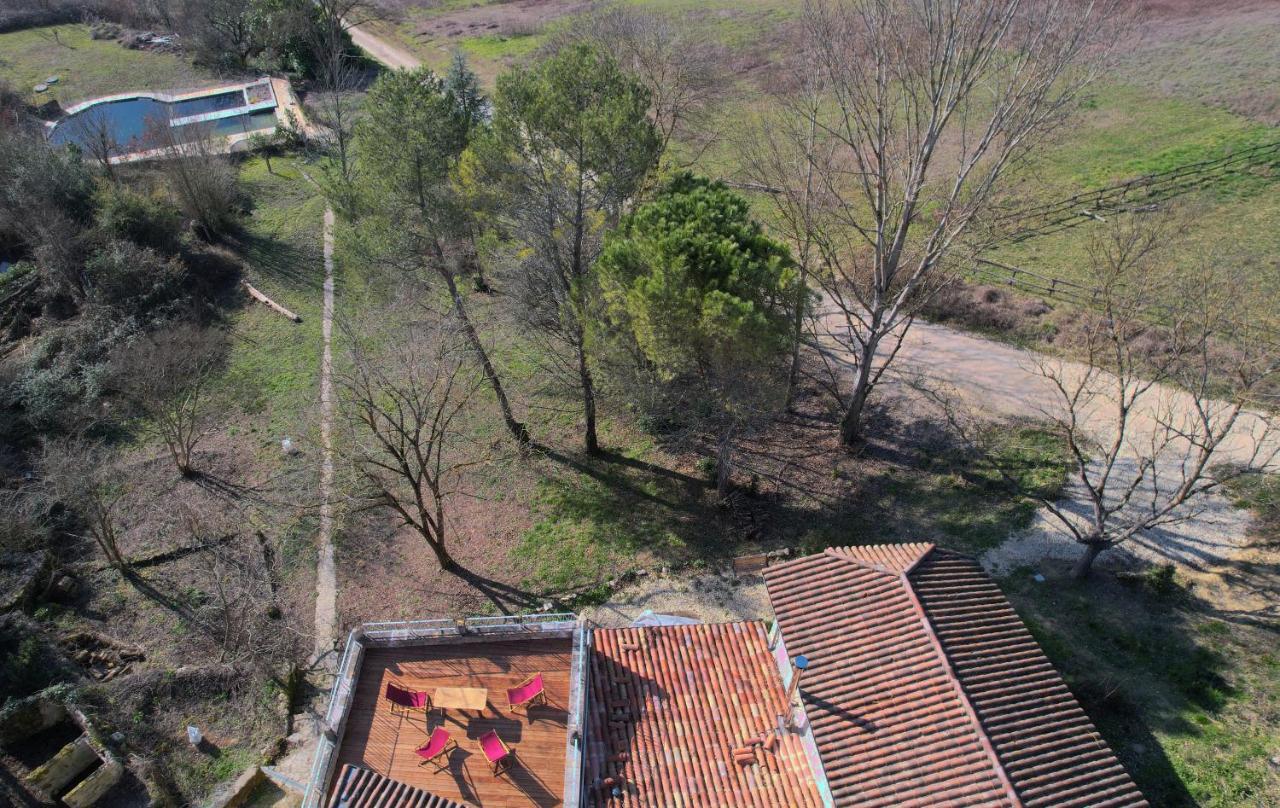 Grand Gite Les Cabanes De Fallot Pour 19 Personnes - Piscine Naturelle L'isle-Bouzon Extérieur photo